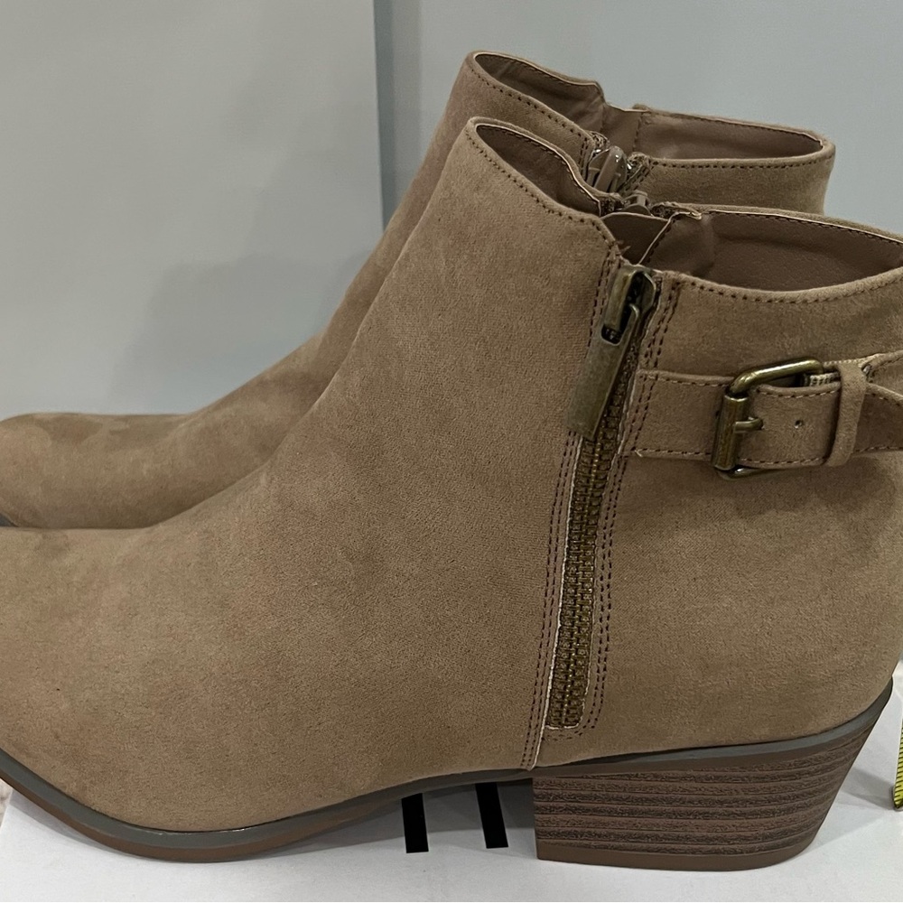 Esprit Taupe Ankle Boots with Buckle Detail